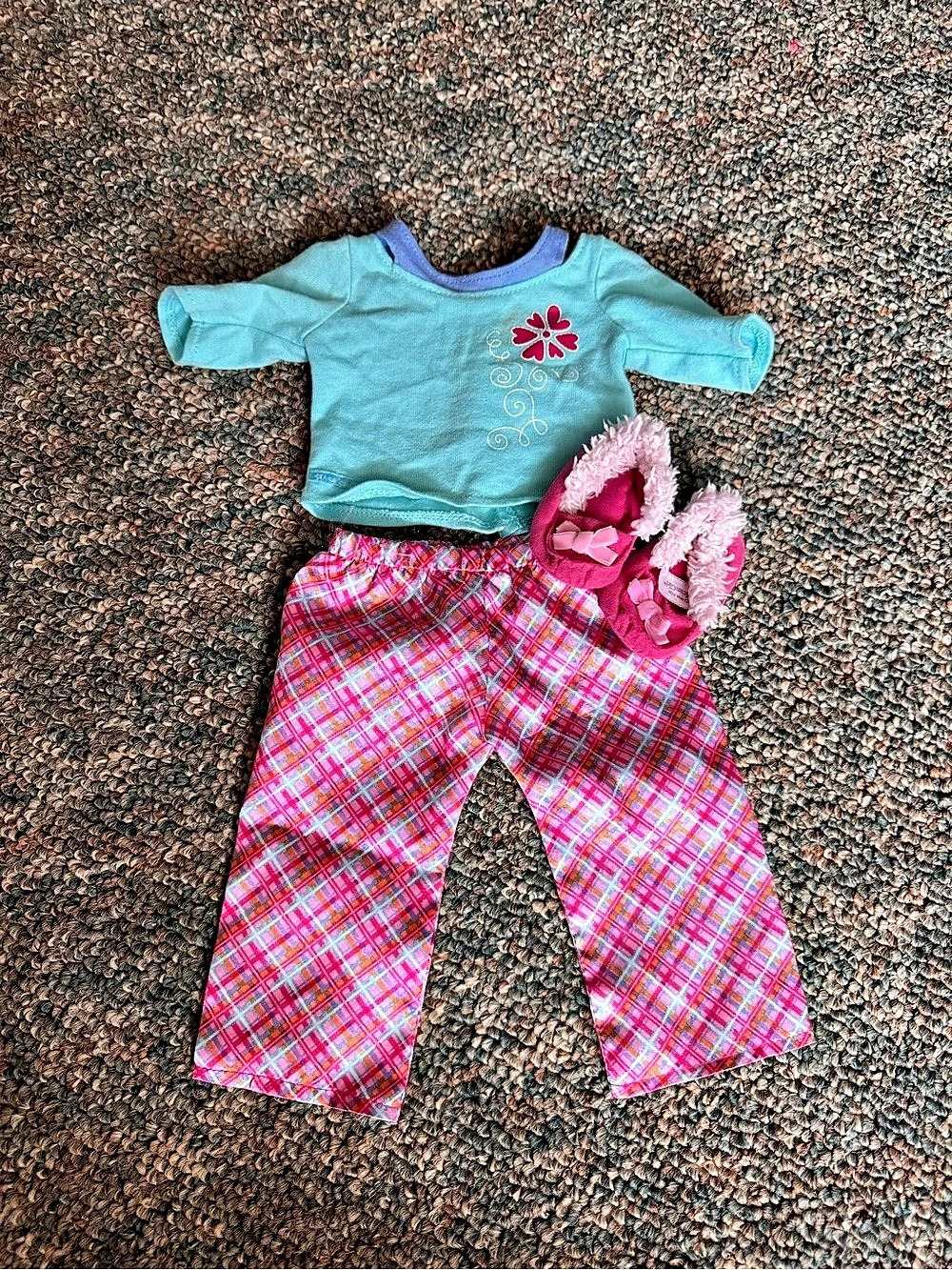 American Girl Petals and Plaid PJ's Set